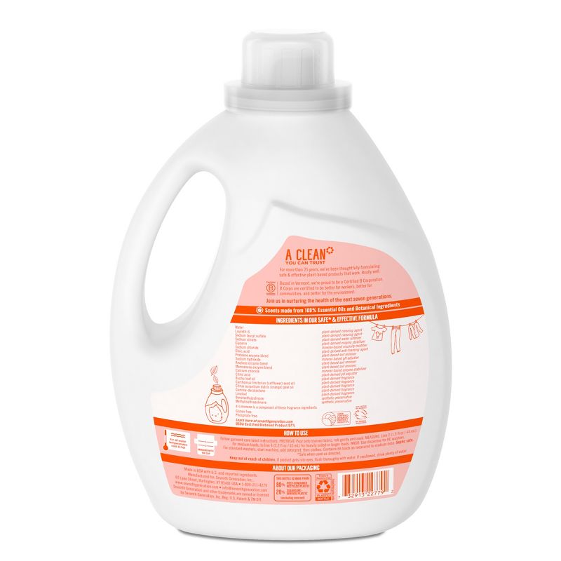 Seventh Generation Natural Laundry Detergent Fresh Citrus - 100 fl oz