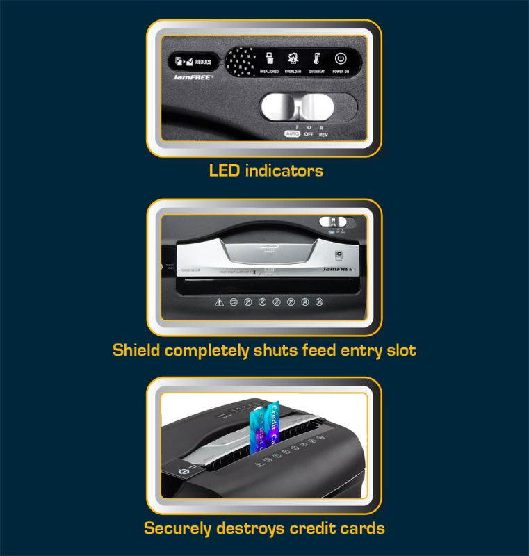 Aurora JamFree AU1040XA 10-Sheet Cross-Cut Paper / Credit Card Shredder