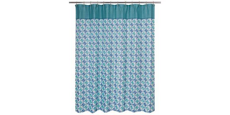 Grid Overlap Shower Curtain Blue - Allure Home Creation