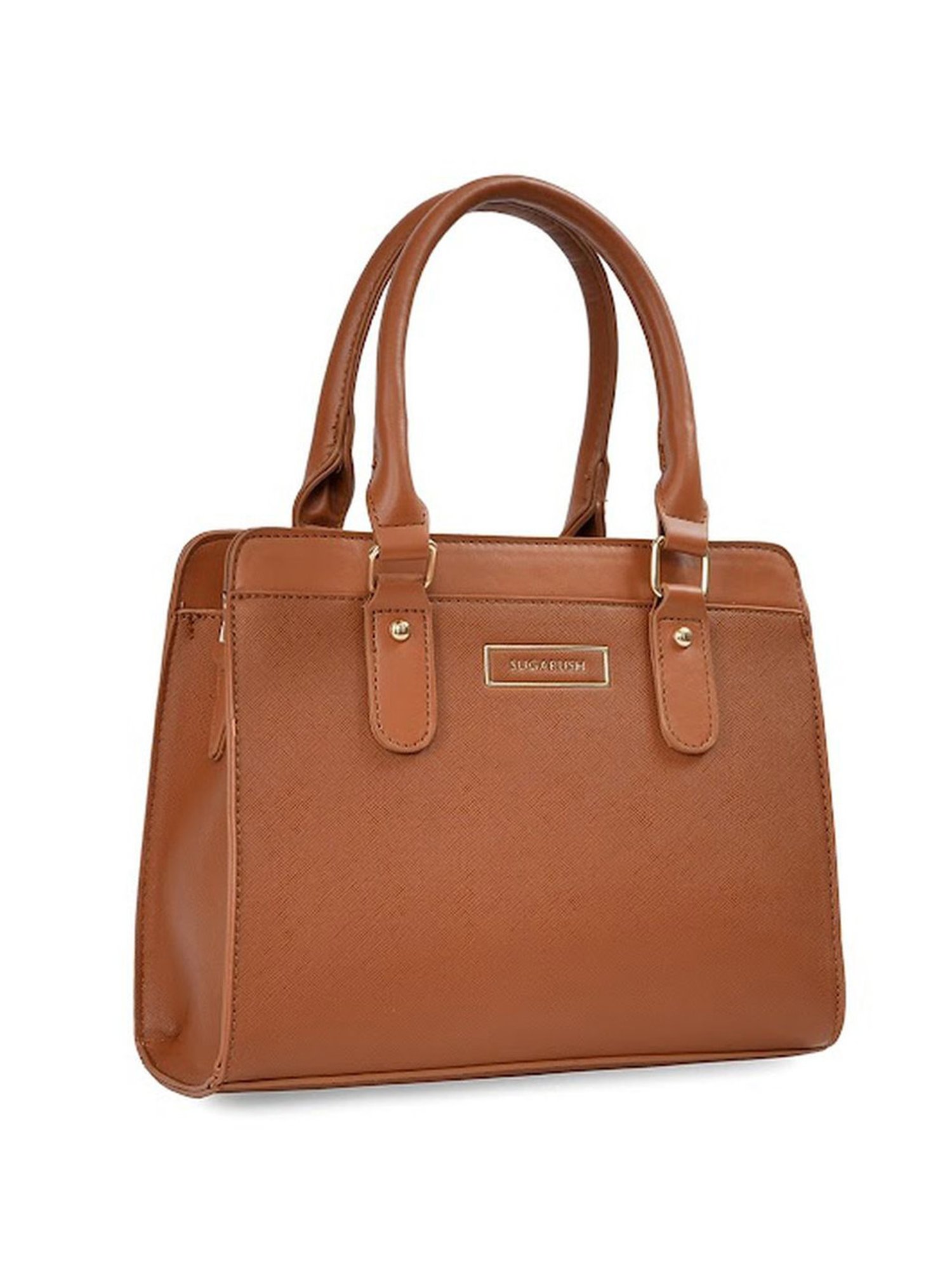 Sugarush Elijaha Tan PU Solid Handbag