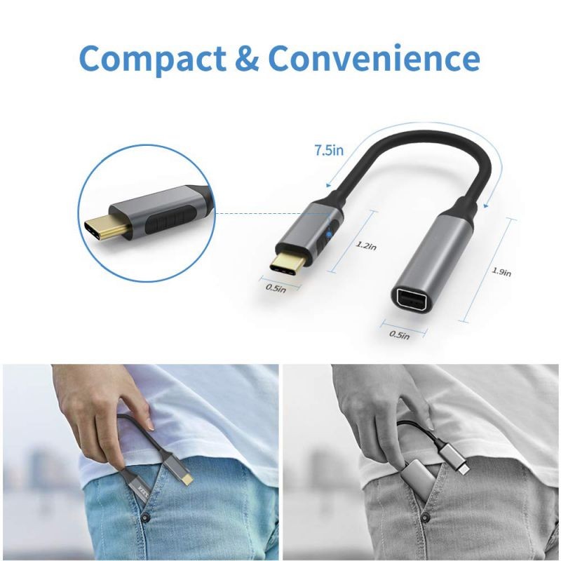 Mini DisplayPort to DisplayPort Cable  4K60Hz Thunderbolt to DisplayPort Cable GoldPlated 10Ft Ultra High Speed Mini DP to DP Cable Compatible MacBook AirPro Surface ProDock Grey