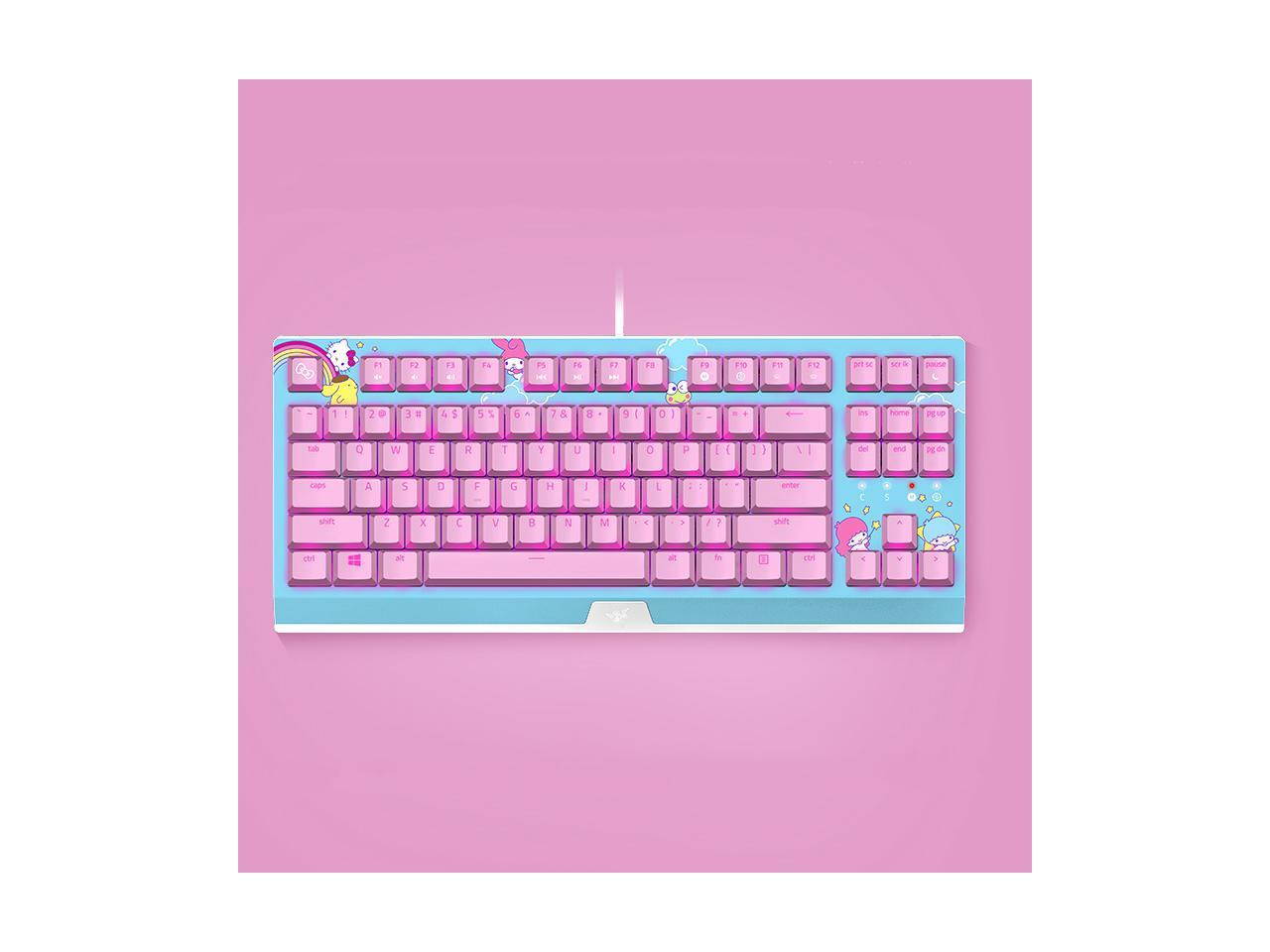 Razer HelloKitty I SANRIO Pink Wired Keyboard Exclusive 87 Key Backlit Mechanical Keyboard