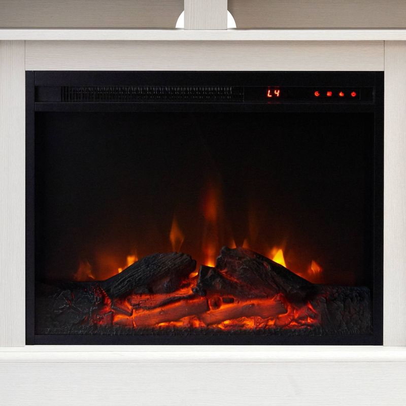 Eliana Fireplace Remote Control TV Stand for TVs up to 65" Dark Oak/White - Versanora