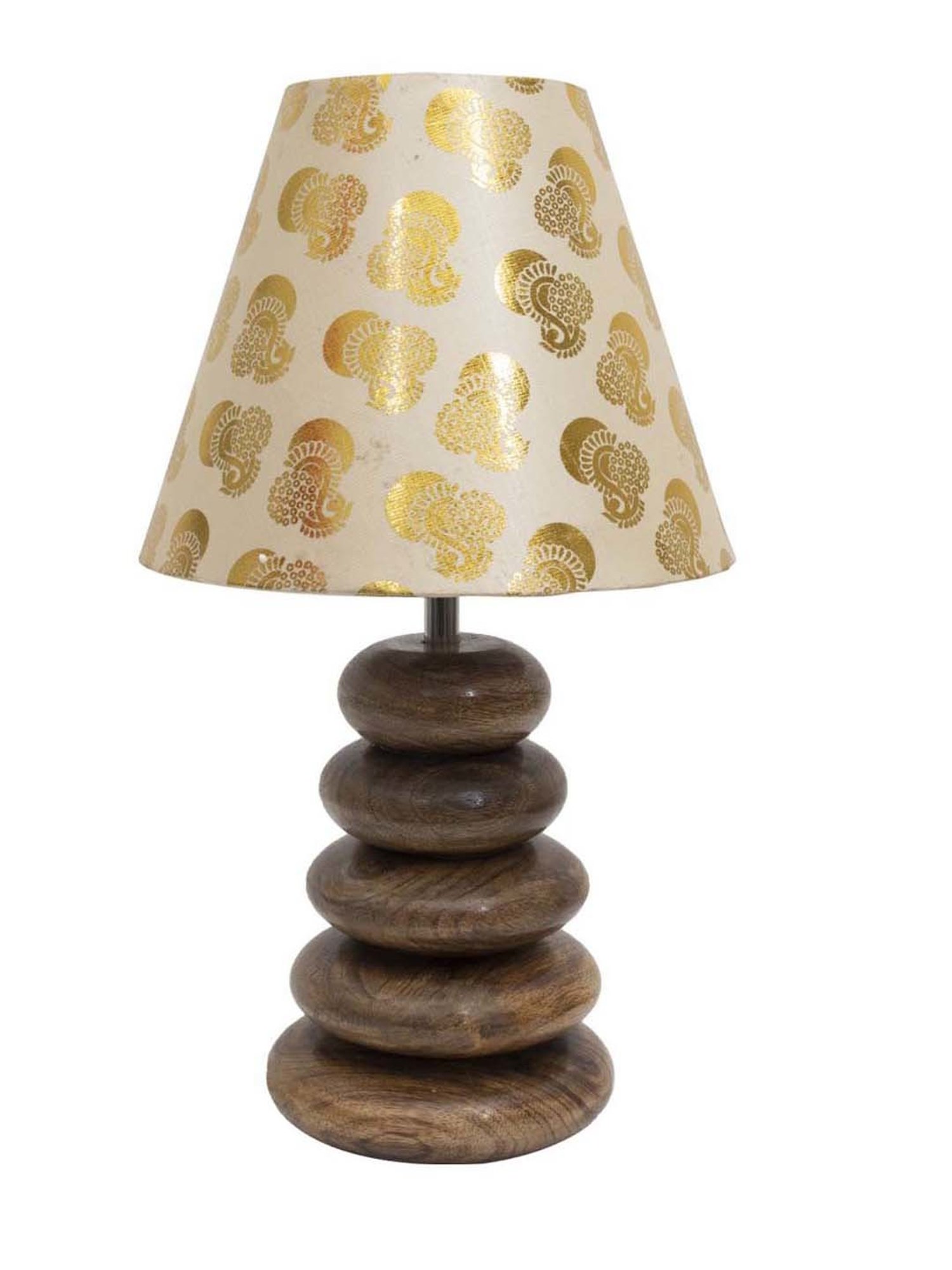 Homesake Golden & Brown Wood Bedside Desk Nightstand Table Lamp