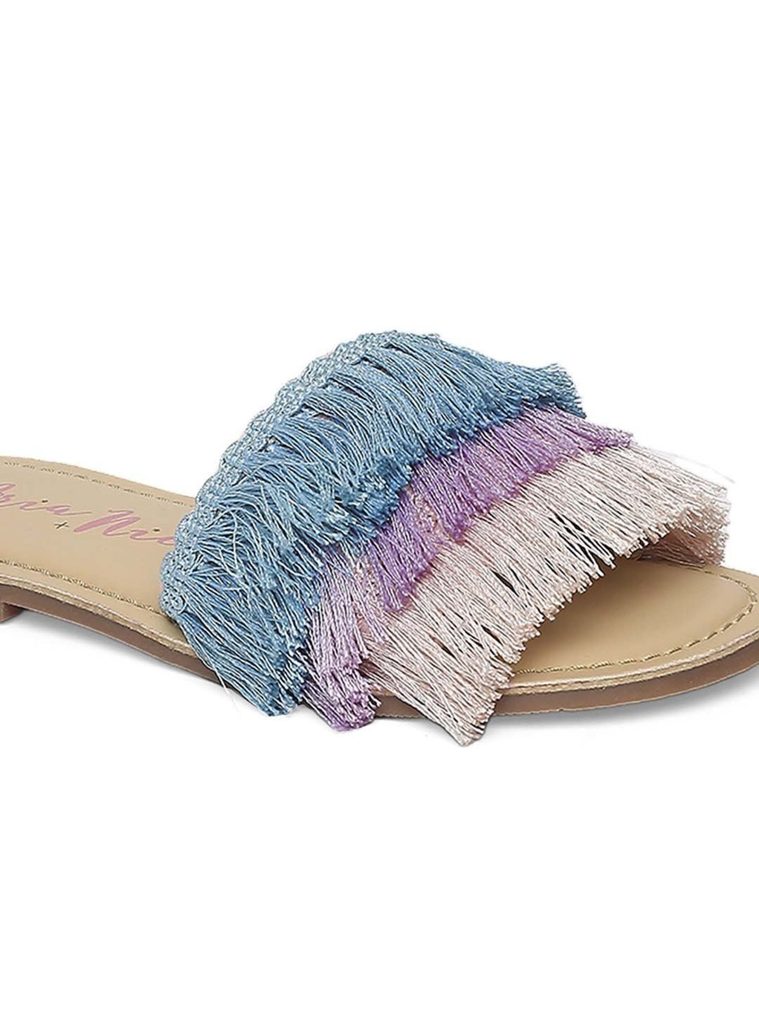 Aria Nica Kids Hawai Blue & Beige Casual Slides