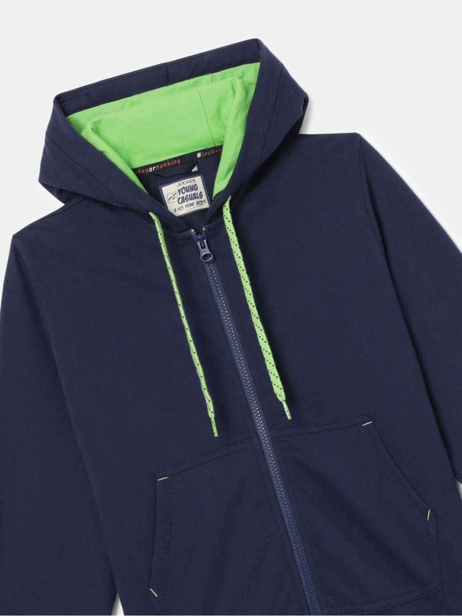 Jockey Kids Navy Cotton Printed Full Sleeves Jacket