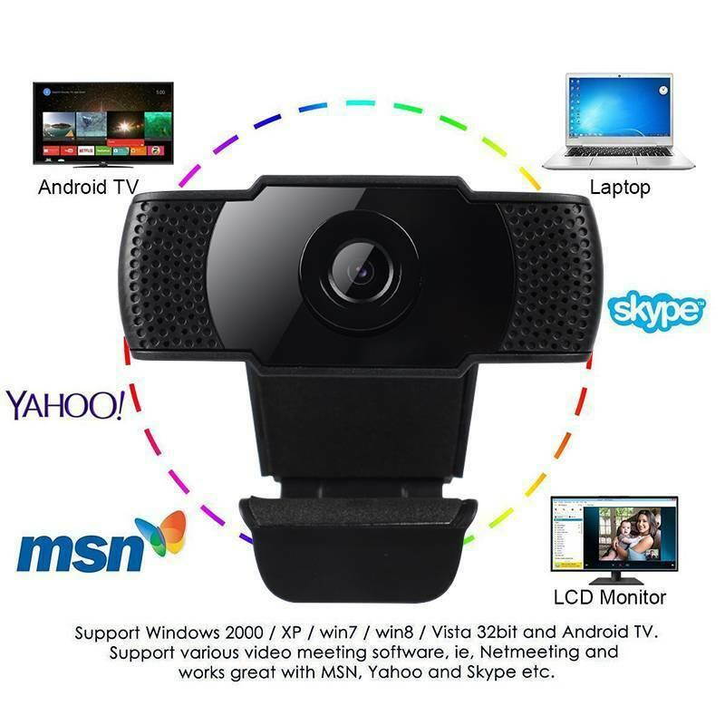 HD 1080P Webcam Desktop Laptop Computer PC Camera Built in Microphone Clip-On for Video Calling Video Conferencing Autofocus Dual Mic USB 2.0 Web Cam