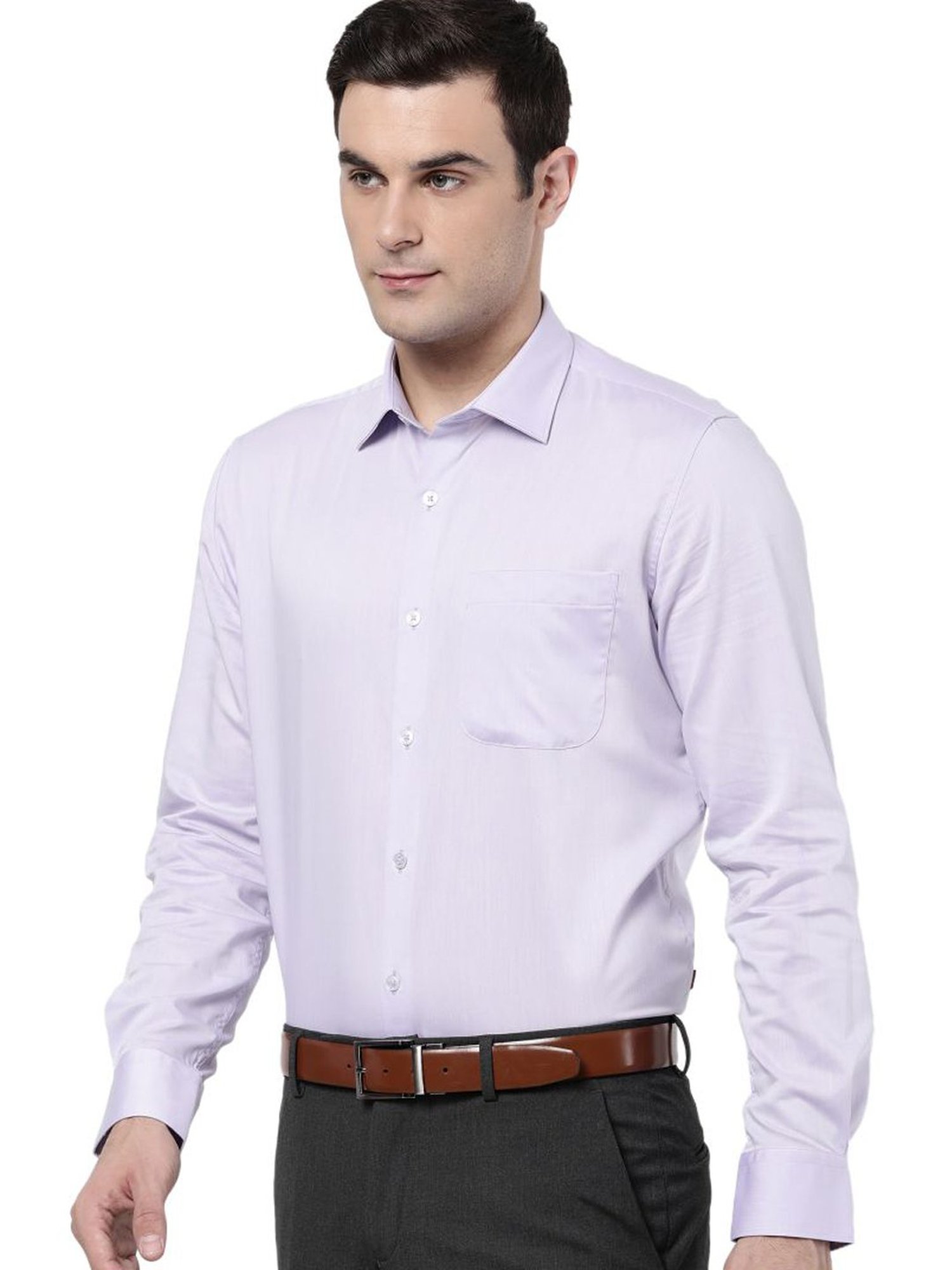 AD by Arvind Purple Cotton Regular Fit Shirt