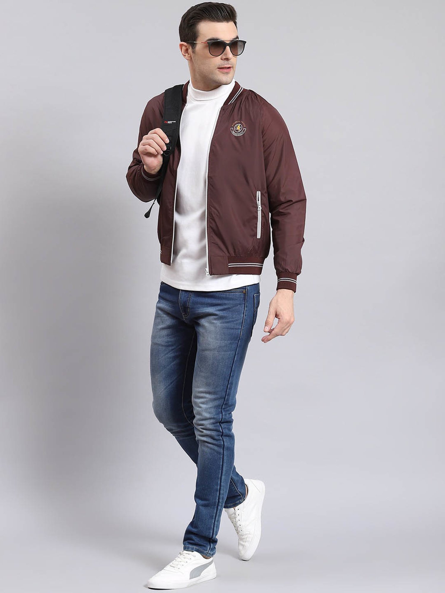 Hummel Grey Regular Fit Bomber Jacket