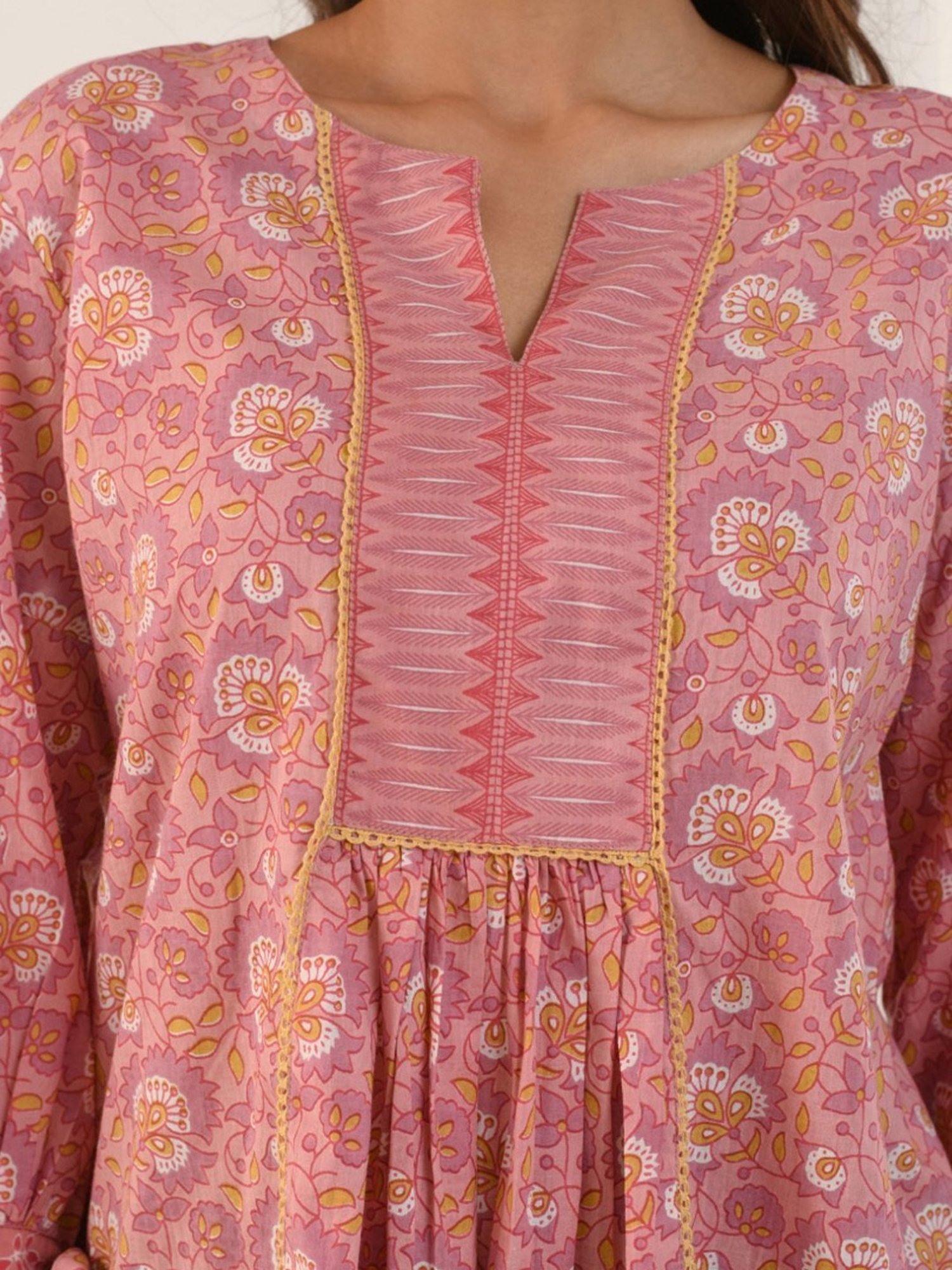 Prakriti Jaipur Pink Gathered Shirt