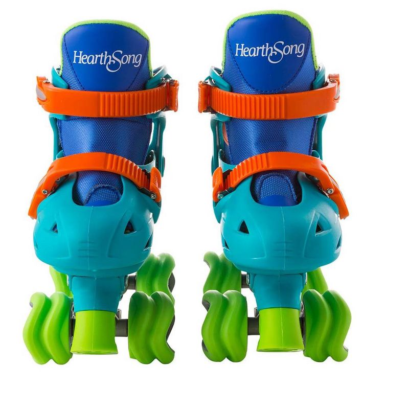 HearthSong - One2Go Adjustable Roller Skates Featuring Easy-Rolling Shark Wheels Jr. with Hard Shell Ankle Support, Adjustable for Kids' Shoe Sizes 1-4