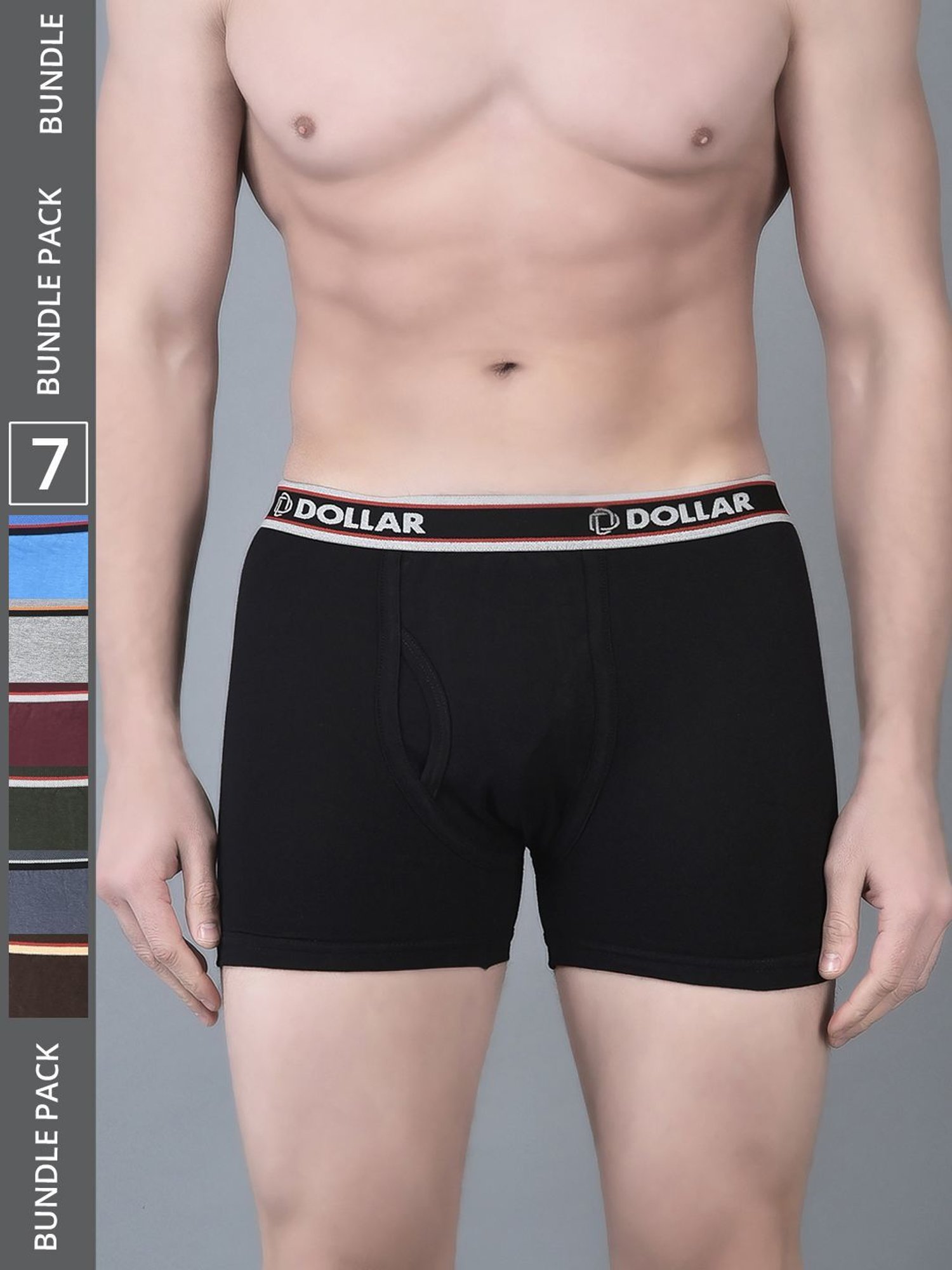 Dollar Bigboss Assorted Cotton Regular Fit Trunks - Pack Of 7