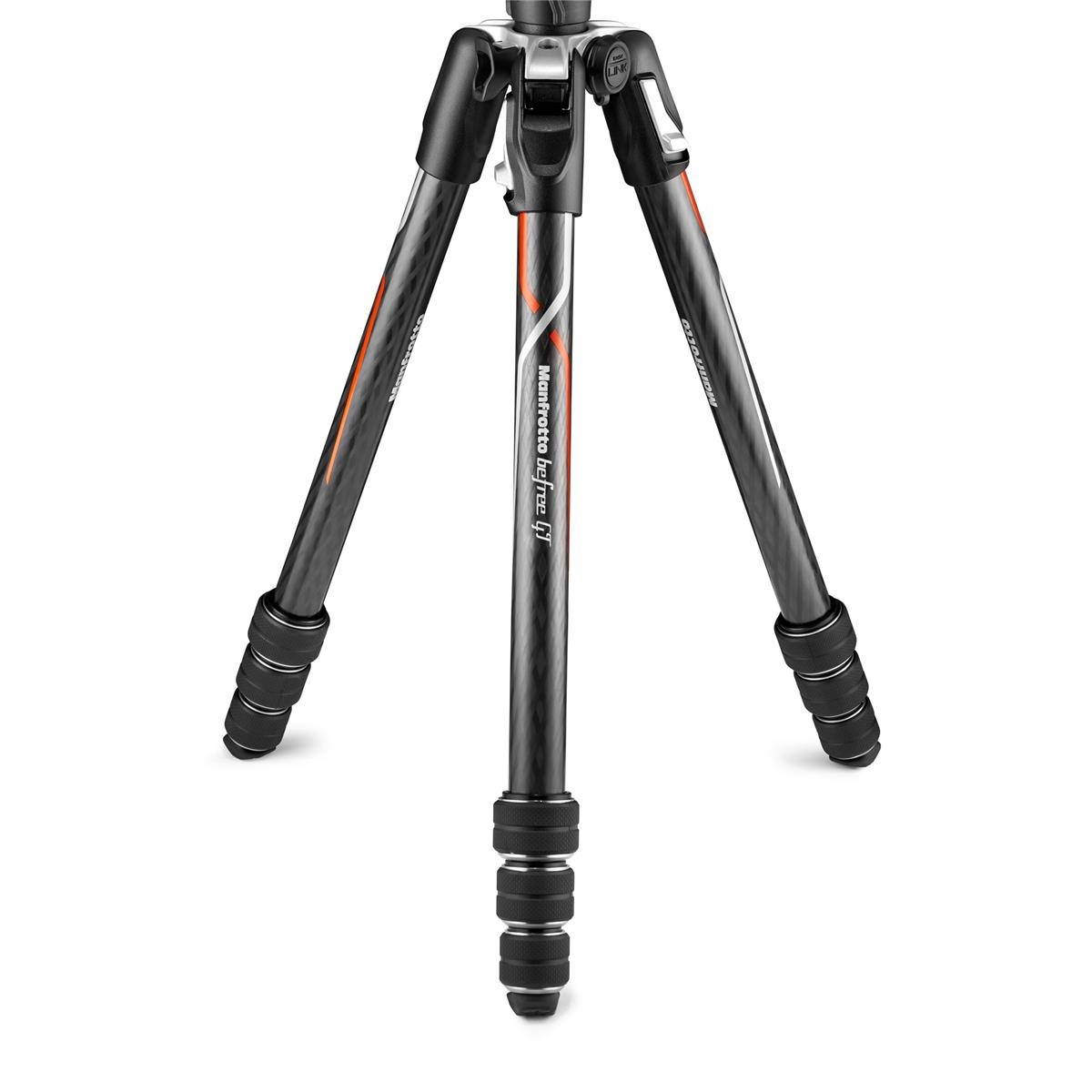manfrotto befree gt travel carbon fiber tripod with 496 ball head for sony alpha cameras, twist locks, black