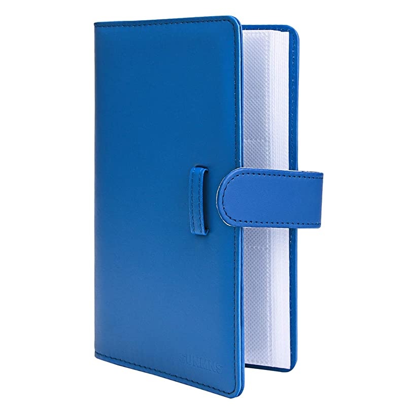 Wallet PU Leather Photo Album Compatible with Fujifilm Instax Mini Instant Film Dark Blue