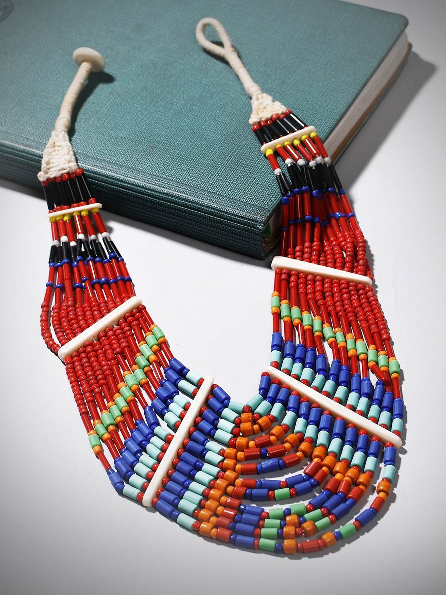 Imli Street Multicolor Vintage Naga Beaded Tribal Necklace