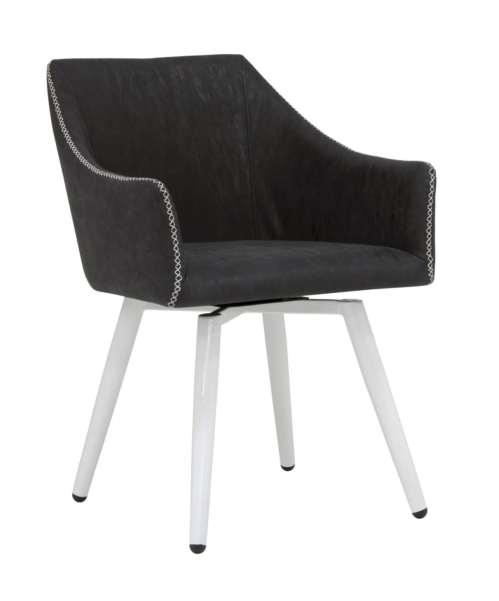 Calico Designs Sydney Swivel, Accent Chair With Arms - White, Dark Grey