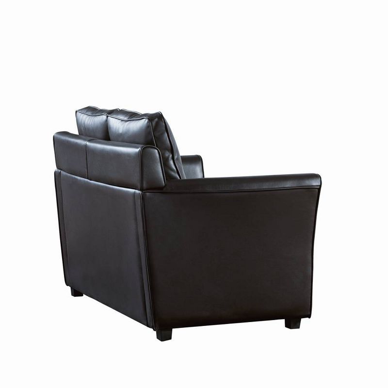 Druld Tufted Loveseat Tufted Leather Brown - Inspire Q