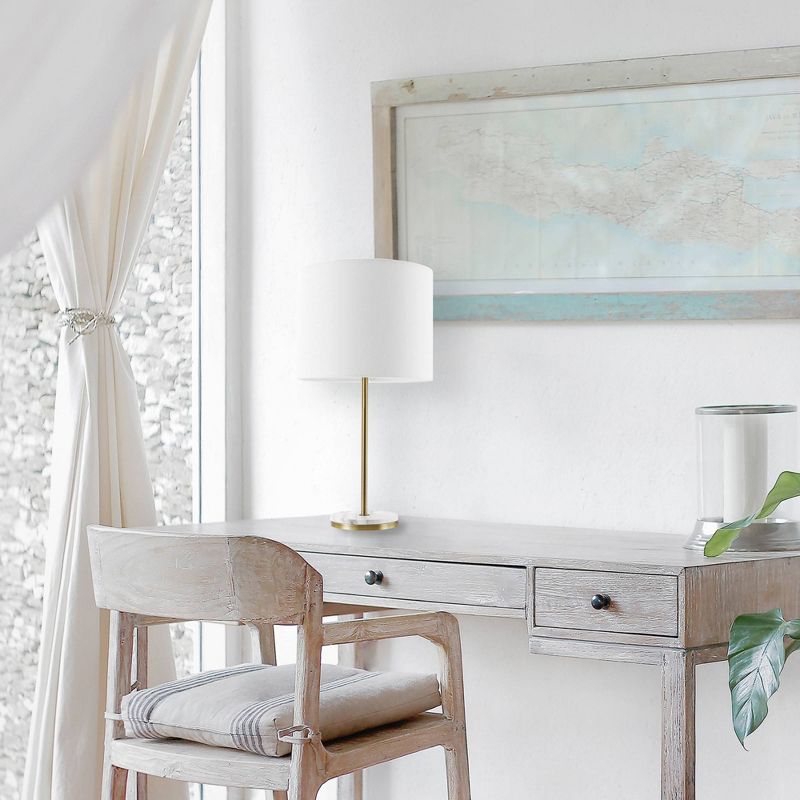 19" Versailles Table Lamp with Faux Marble Accent Soft Gold - Globe Electric