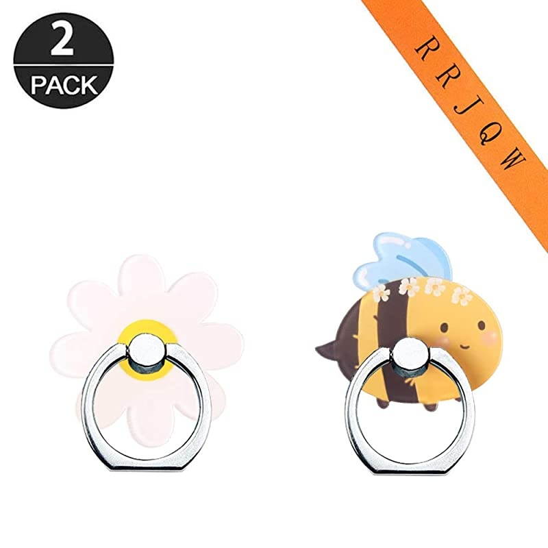 Ring Holder Stand,Ring Stand Holder 360 Rotation Finger Ring Grip Stand for Cellphones,Smartphones and Tablets(Daisy Flower,Bee)