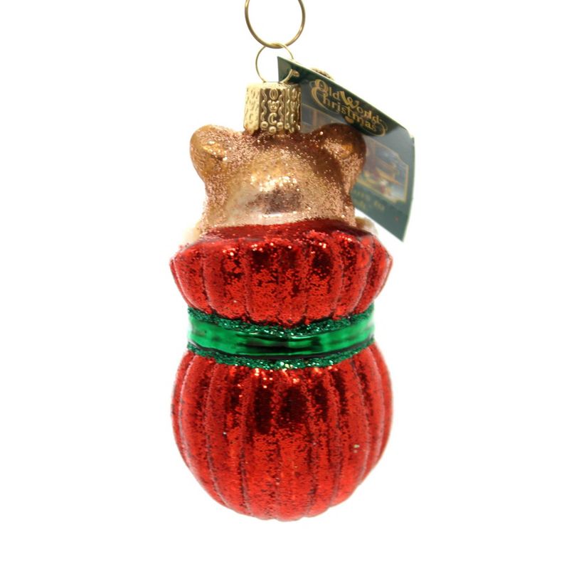 Old World Christmas 3.5" Letting The Cat Out Of The Bag Ornament Kitten Secret  -  Tree Ornaments