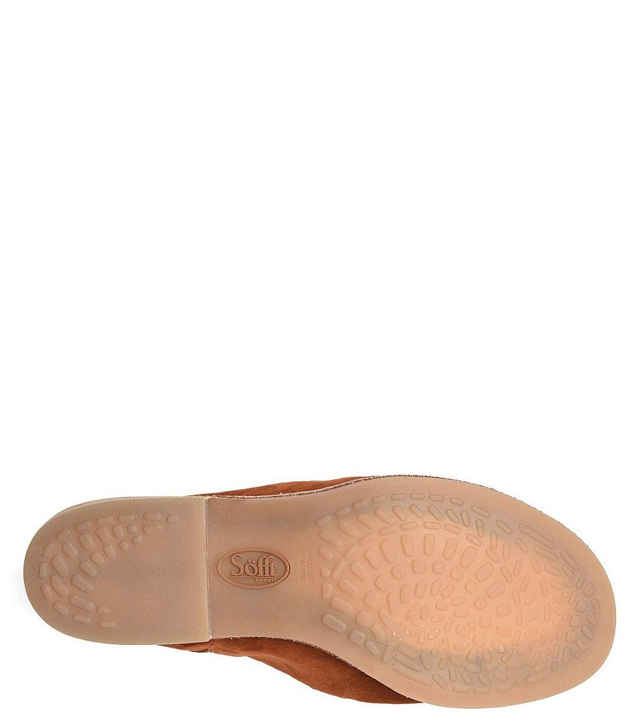 Sofft Netta Suede Stack Heel Peep Toe Mules