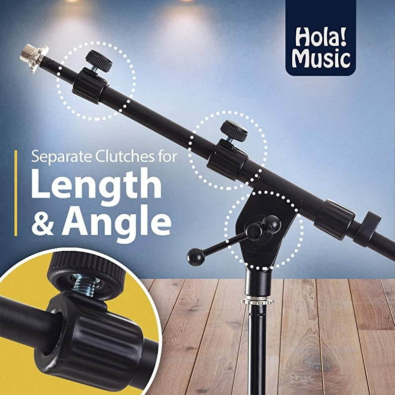 HPS-101TB Professional Tripod Microphone Mic Stand with Telescopic Boom, Black