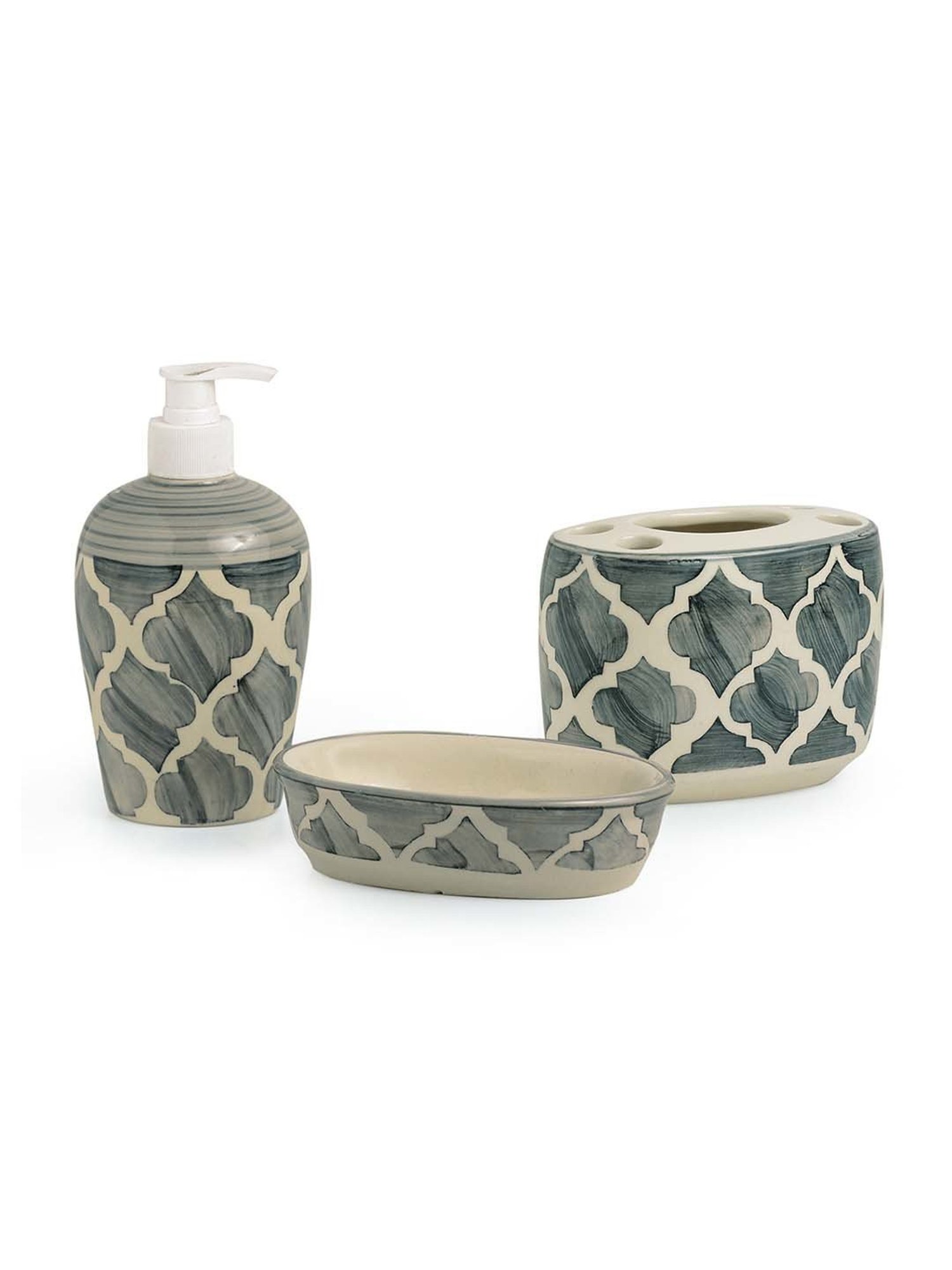 VarEesha Aztec Multicolor Ceramic Bath Accessories - Set of 2
