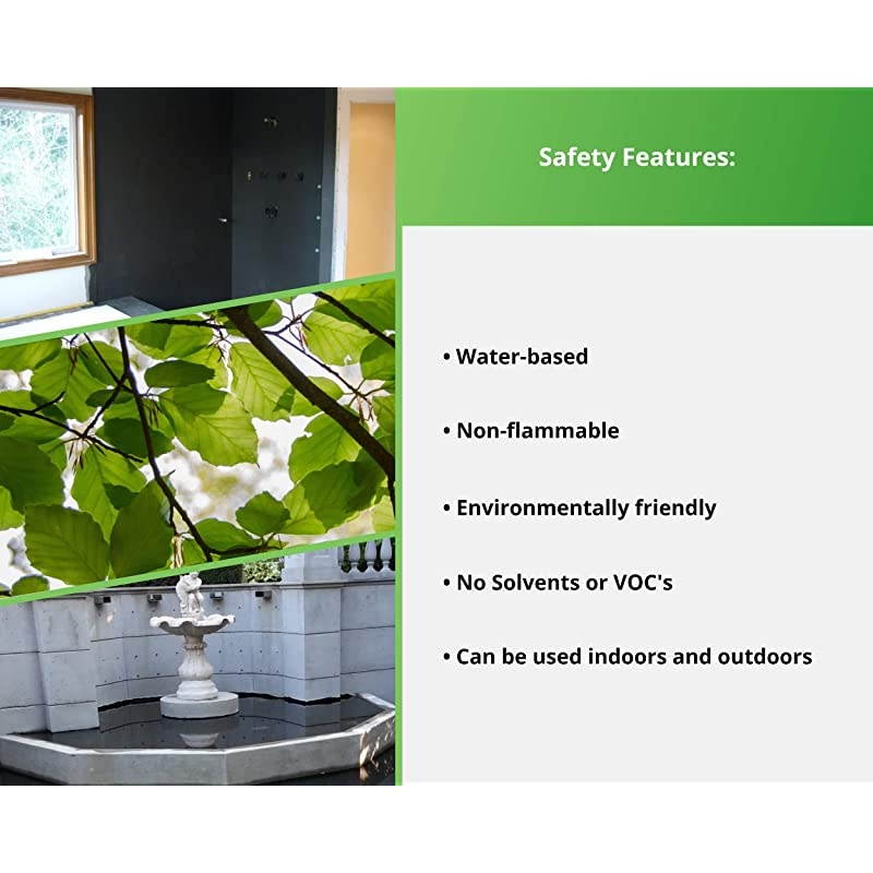 Rubber Waterproof Sealant - Multi-Surface Leak Repair Indoor and Outdoor Coating, Water-Based, Easy to Apply, Original Black, 5 Gallon