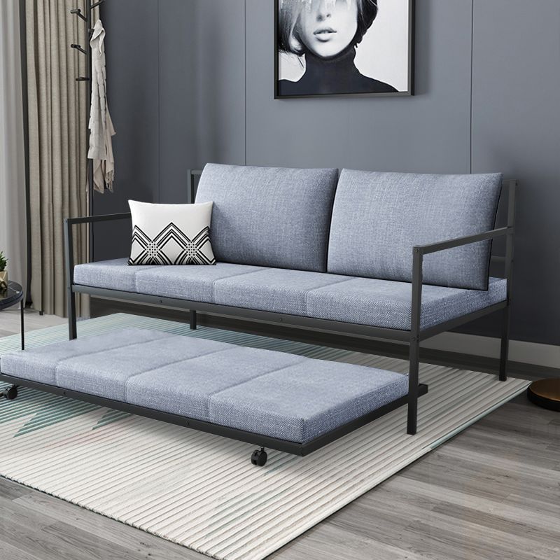 Costway Platform Bed Sofa DayBed Twin Trundle DayBed 4 Casters Mattress