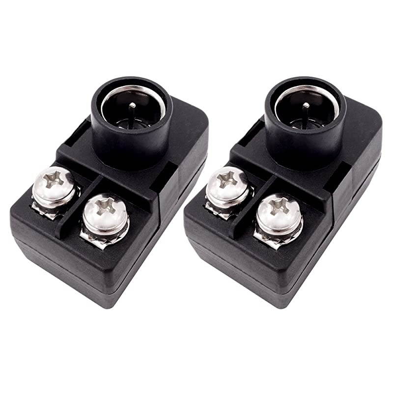 2 Pack) 300 Ohm to 75 Ohm UHF VHF FM Matching Transformer Balun Converter Adapter with F Type Male Coax Coaxial Connector Plug for Antenna Cable Cord TV