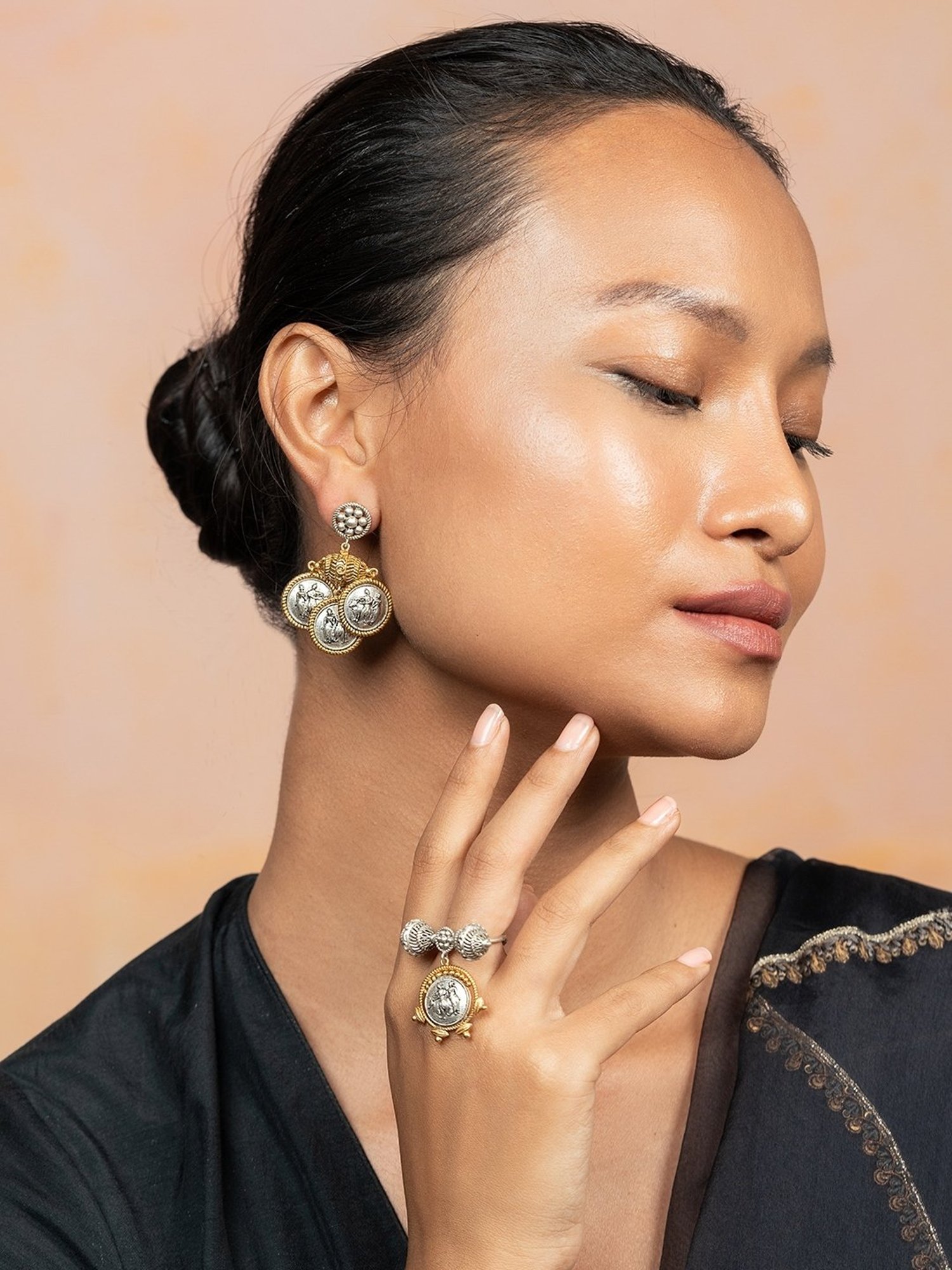 Shaya 92.5 Sterling Silver Jodi Coin Dangler Earrings for Women