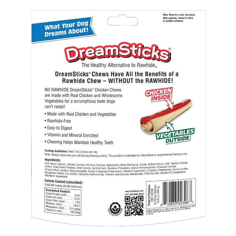 DreamBone Dreamsticks Dry Dog Treats - 15ct