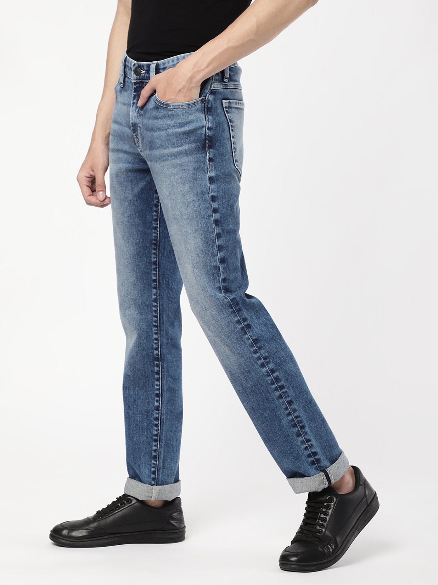 Passion Blue Comfort Fit Heavily Washed Jeans