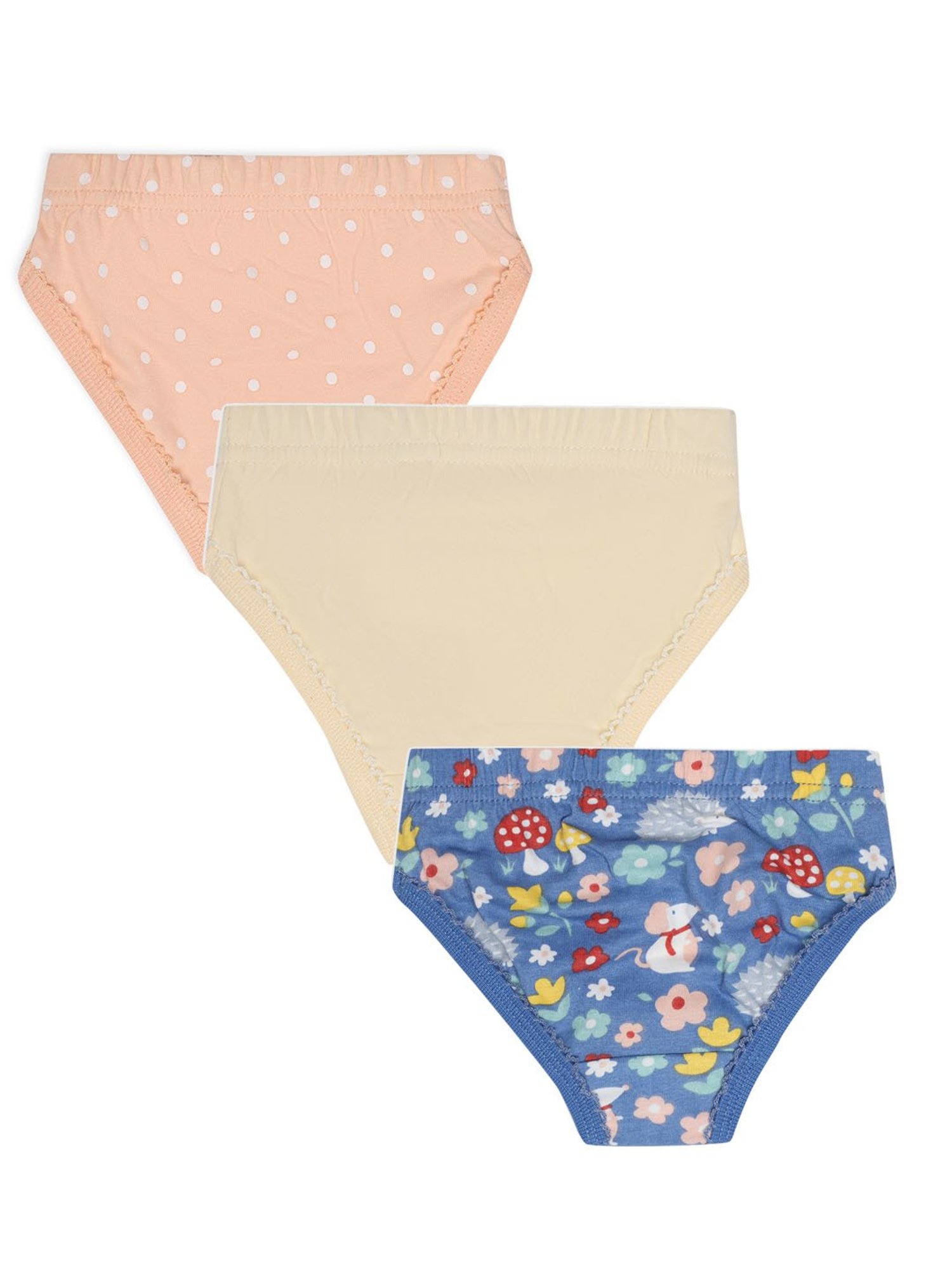 MiArcus Kids Peach & Blue Printed Briefs (Pack Of 3)
