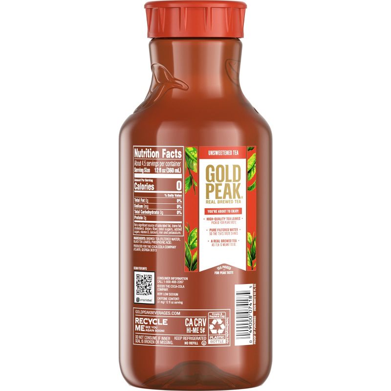 Gold Peak Unsweetened Black Iced Tea Drink - 52 fl oz