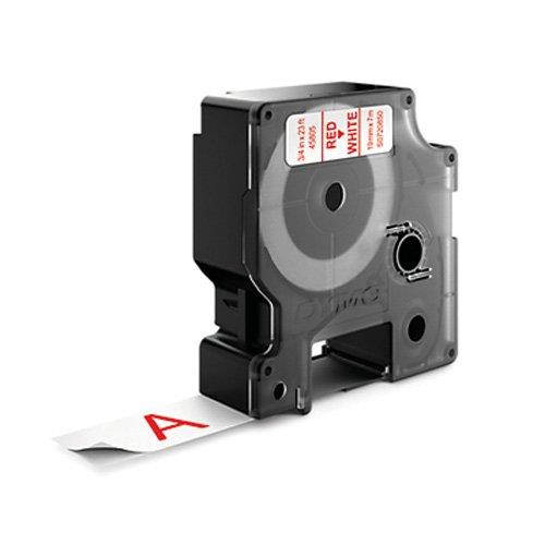 DYMO Standard D1 45805 Labeling Tape (Red Print on White Tape, 3/4'' W x 23' L, 1 Cartridge)