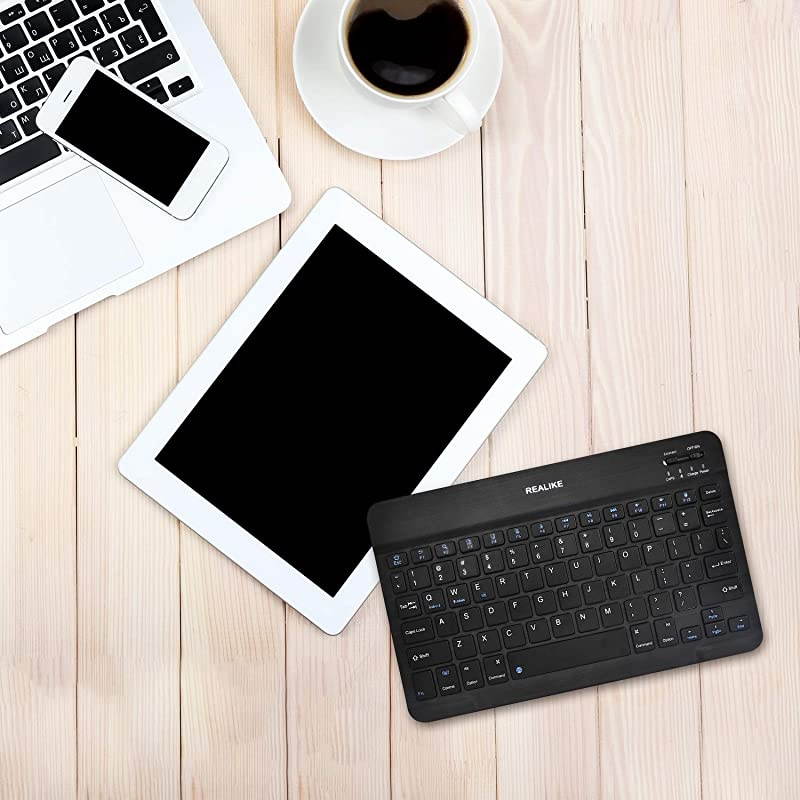 Bluetooth Keyboard, Ultra-Slim Rechargeable Wireless Bluetooth Keyboard for iOS, Android, Windows, and Mac Compatible with iPad, iPad Pro, iPhone, Android Tablets etc (Black)