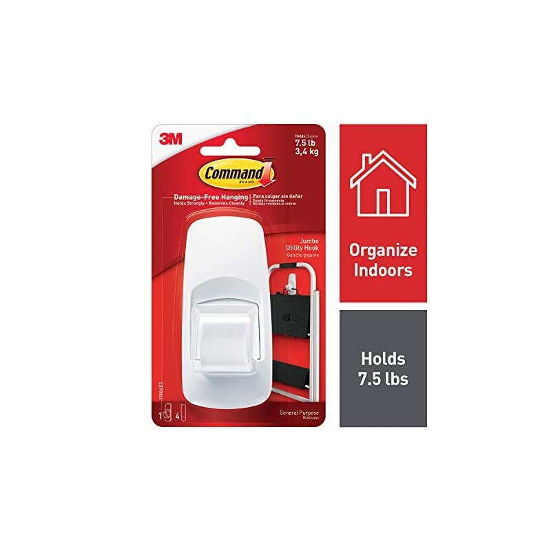 Small Wire Hooks Mega Pack, White, 28-Hooks, 32-Strips, Organize Damage-Free