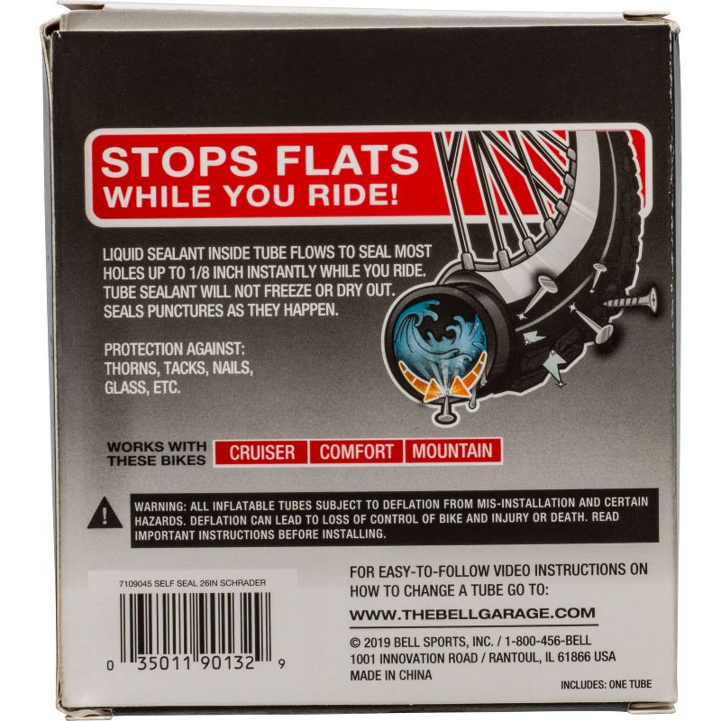 Bell 26" Self Sealing Bike Inner Tube - Black