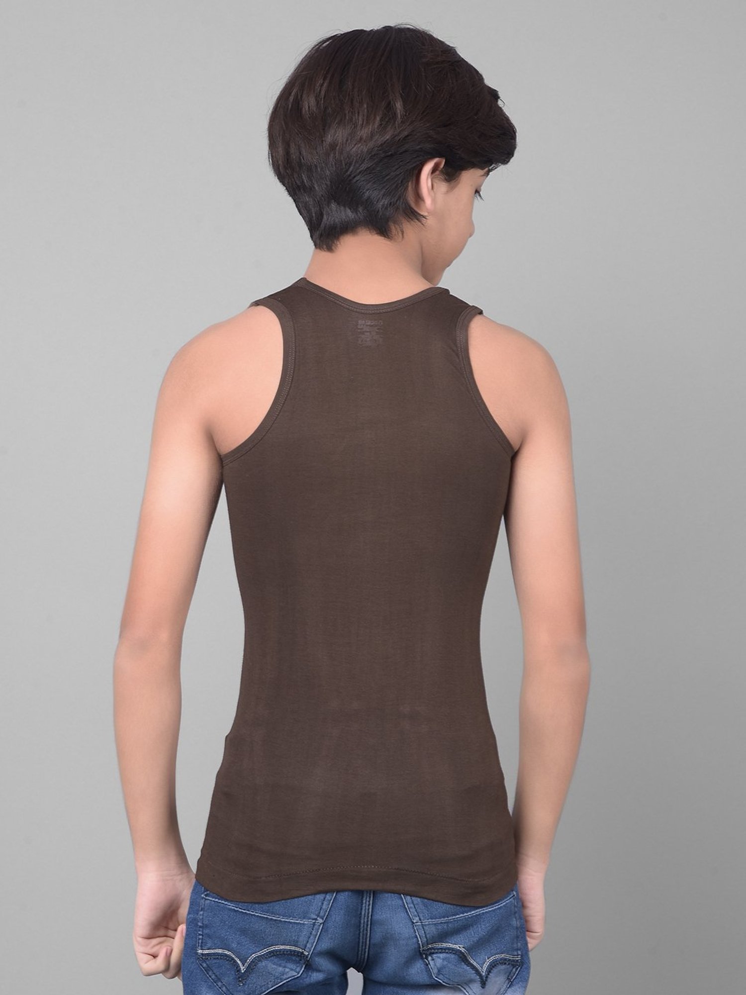 Dollar Bigboss Boys Multicolor Solid Vest (Pack Of 4)