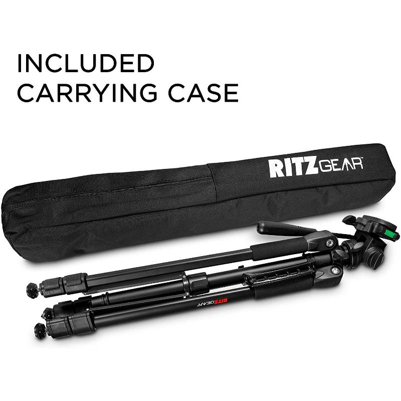 Ritz Gear 70" Deluxe Premium Tripod with Monopod for Photo/Video Cameras Includes Carrying Case
