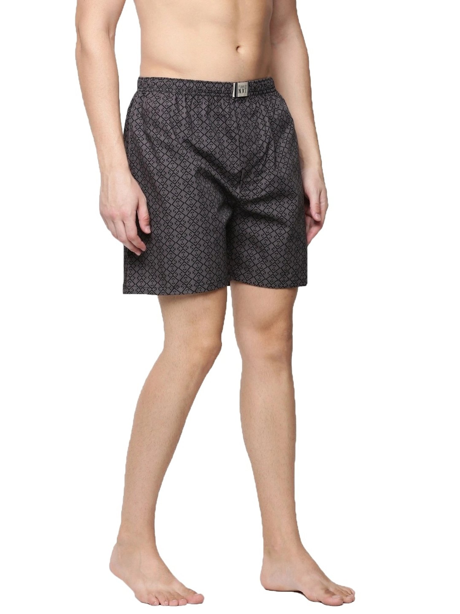 Force NXT Black Cotton Regular Fit Printed Boxers