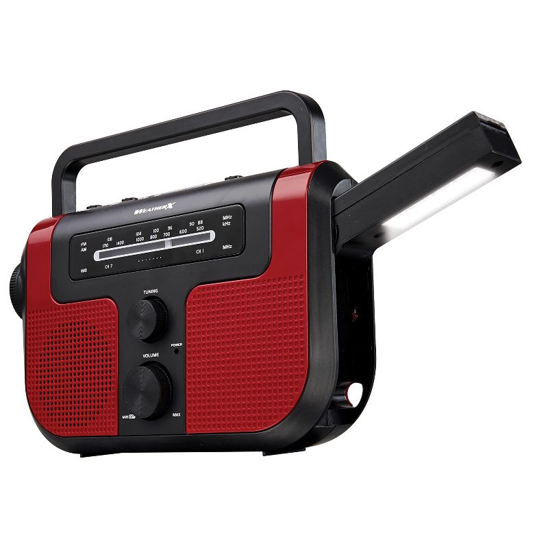 WeatherX WB/AM/FM Solar Charge Radio - Red (WR383R)
