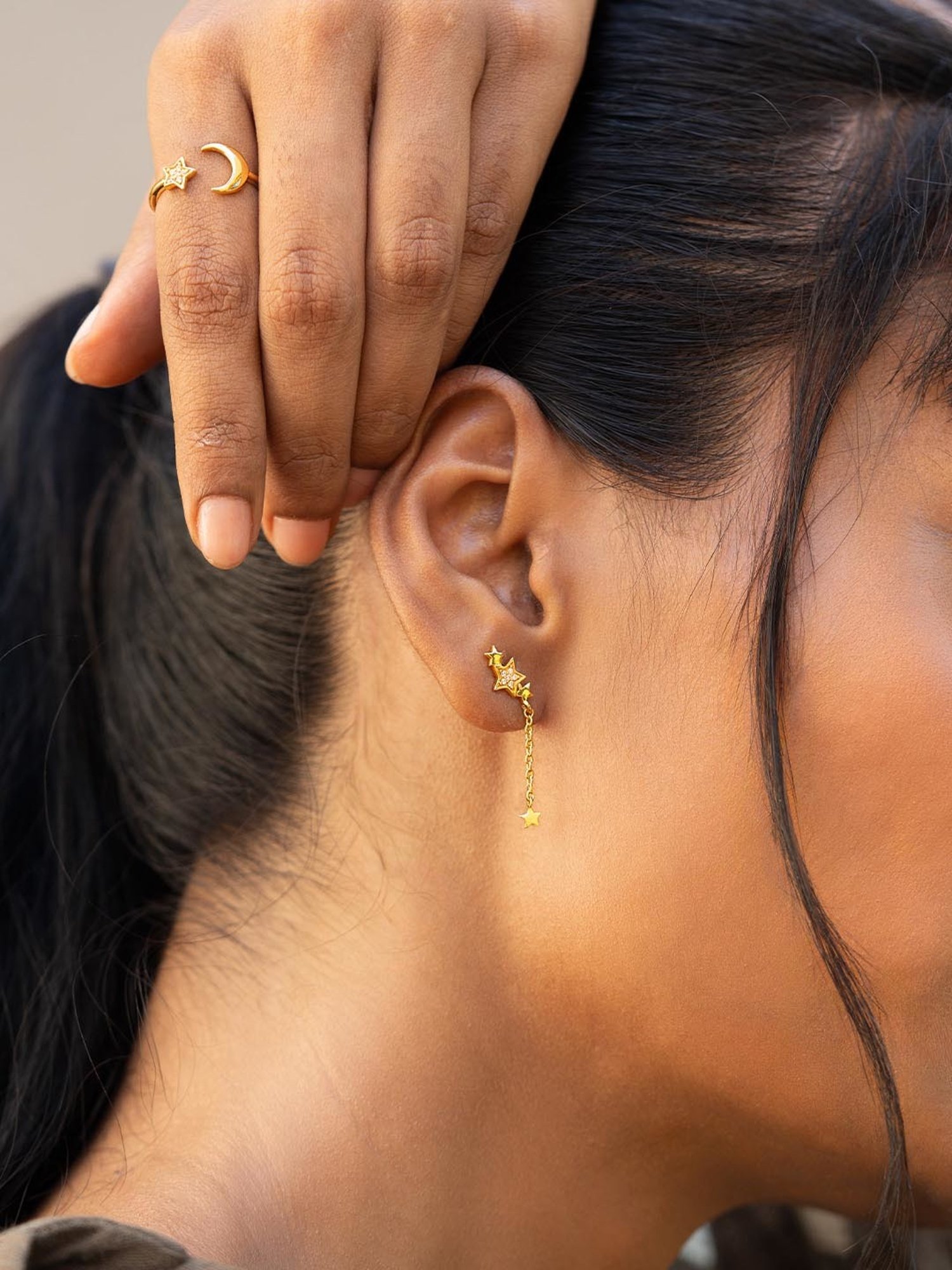 Shaya Gold Plated Sky Full of Stars Earrings in 925 Silver