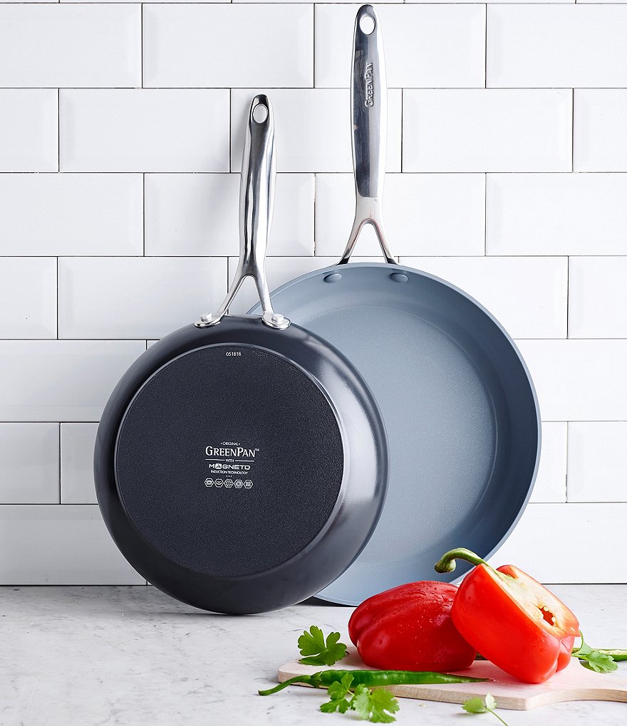 GreenPan Valencia Pro Magneto Ceramic Non-Stick 2-Piece Open Fry Pan Set, 10#double; & 12#double;