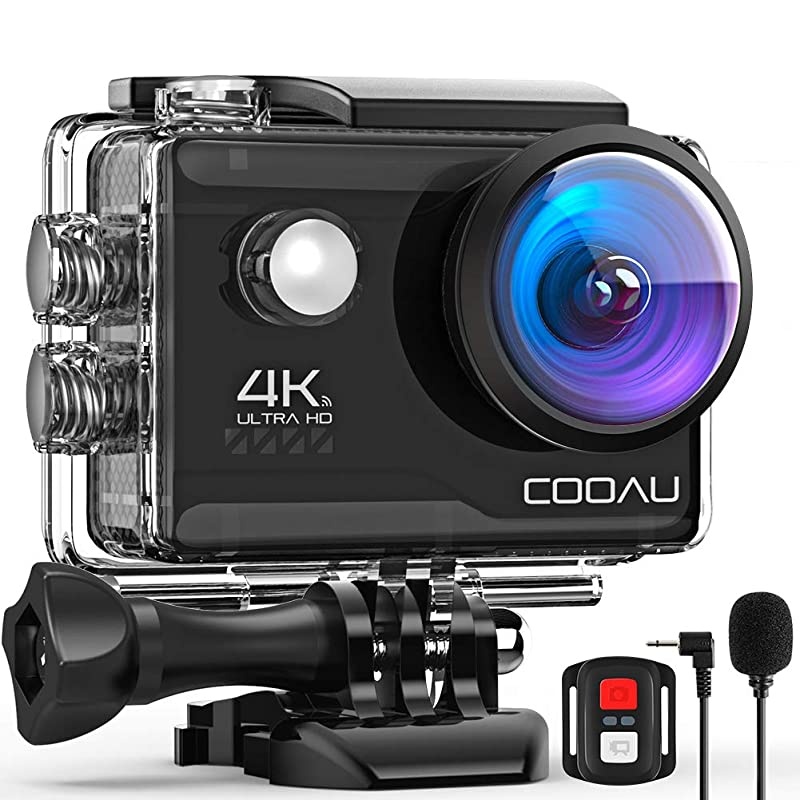 4K 20MP WiFi Action Camera External Microphone Remote Control EIS Stabilization Underwater 40M Waterproof Sport Camera Time Lapse with 2X1200mAh Batteries and 20 Accessories