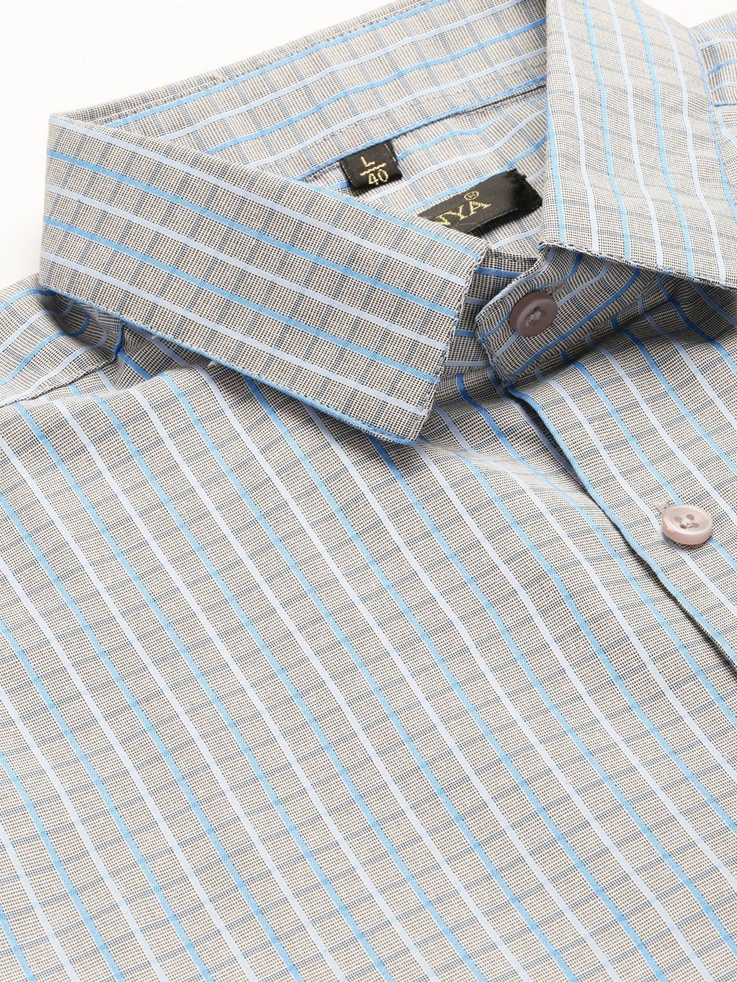Sojanya Grey Cotton Regular Fit Checks Shirt
