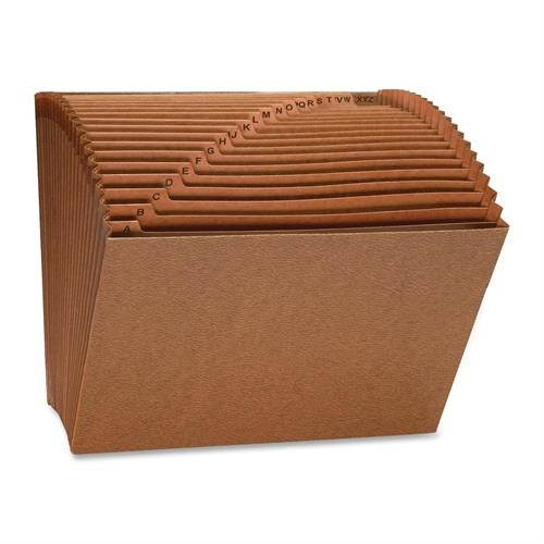 Sparco Accordion Files No-Flap 21 Pckts A-Z Letter 12"x10" Brown 26534