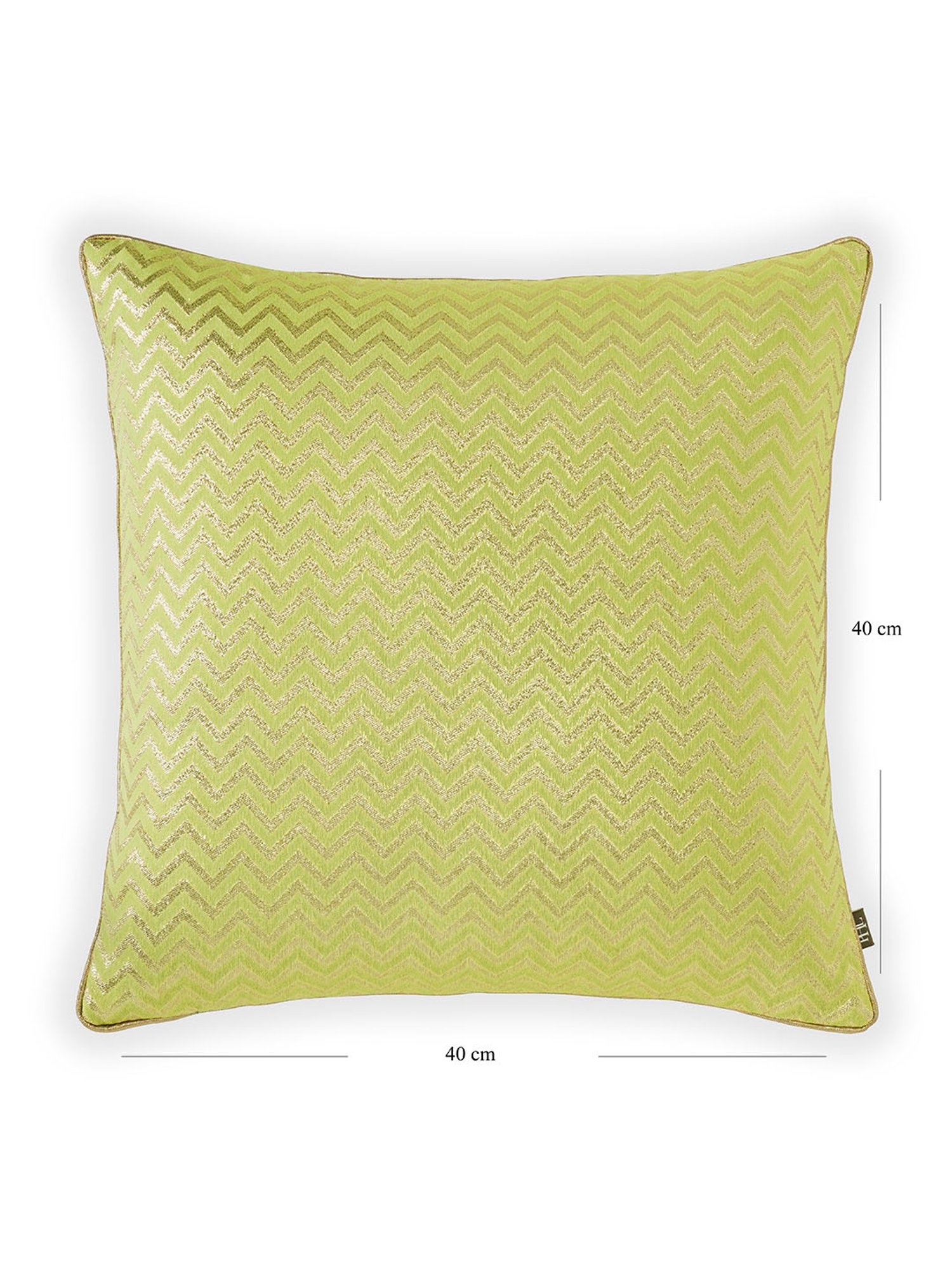 Pure Home and Living Green Cotton Printed Cushion Cover