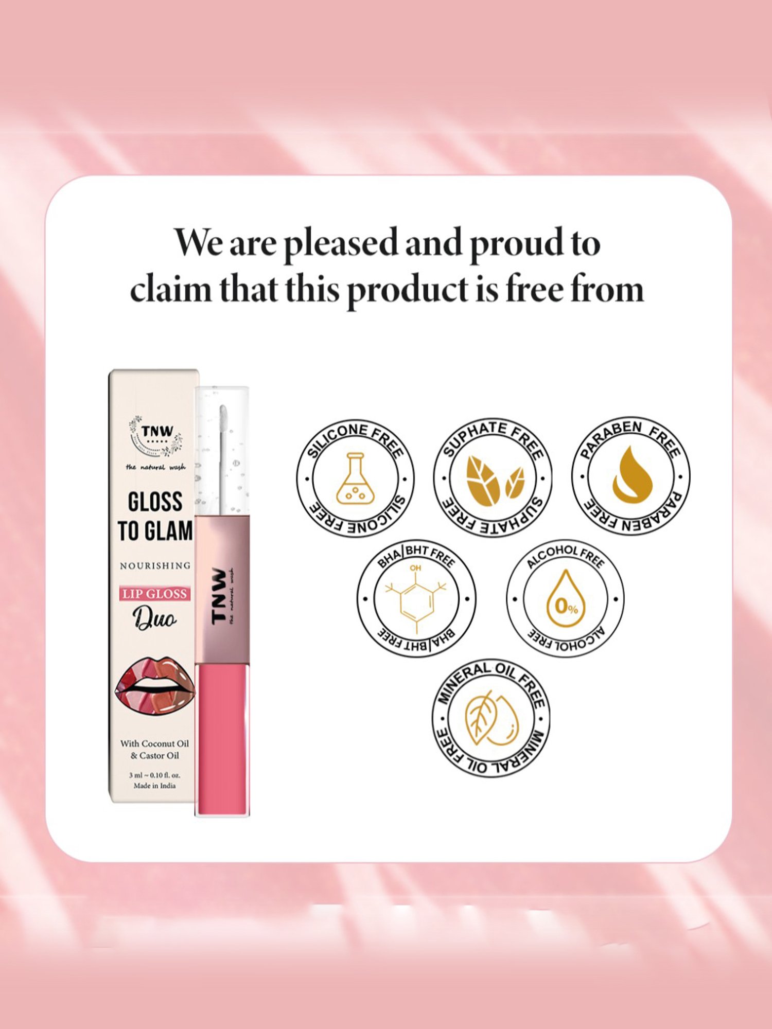 TNW-The Natural Wash Gloss To Glam Nourishing Lip Gloss Duo Raindrop-Slush - 3 ml